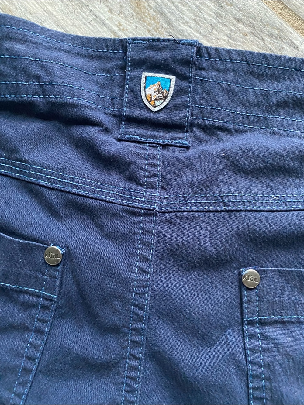 Kuhl Navy shorts with Light Blue Contrast Stitching 4